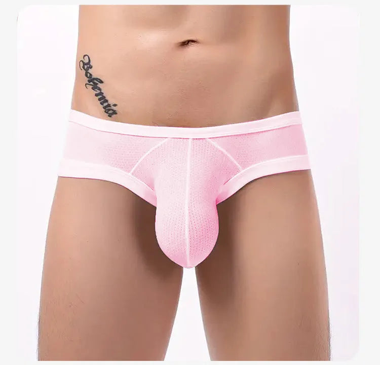 Men's cotton low waist briefs with hollow back three-dimensional design in multiple colour options