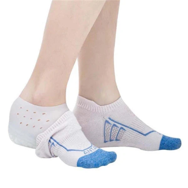 Discreet silicone heel height booster insoles in various colours and sizes for men and women