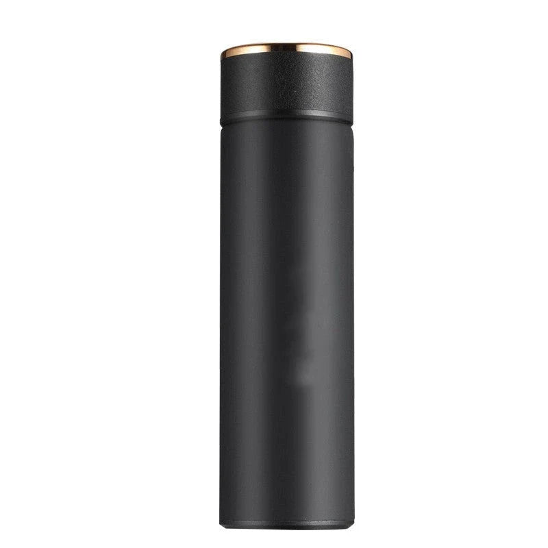 Premium business mug with touch-sensitive temperature display, made of durable stainless steel in sleek black, red, and blue colors