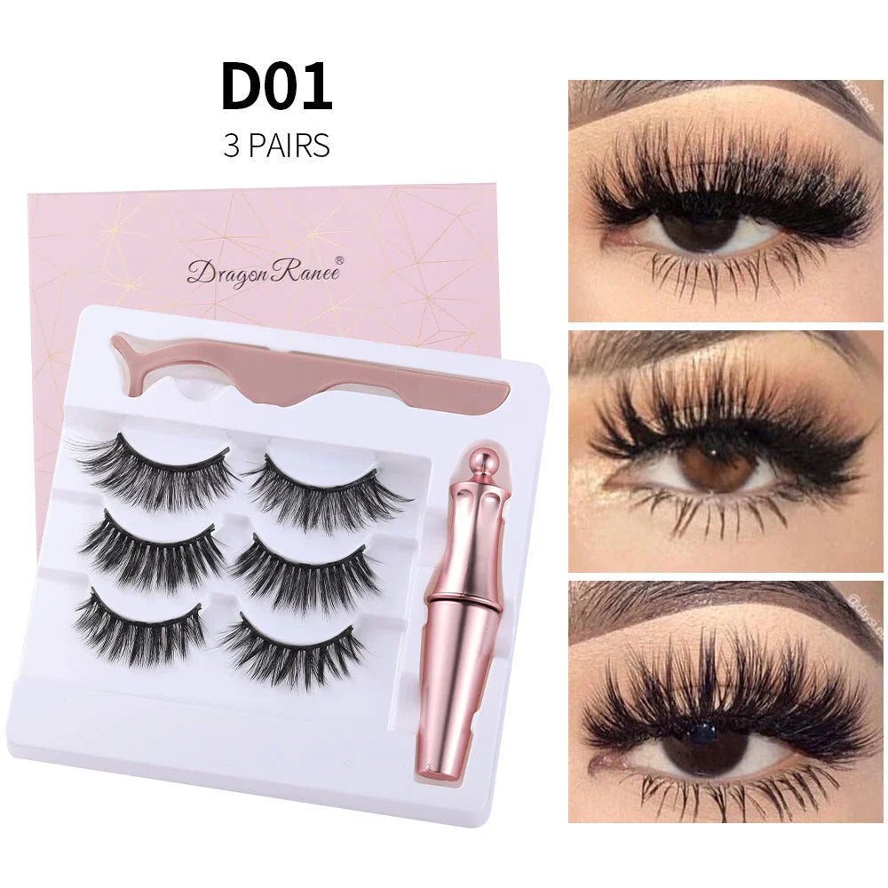 Magnetic Lash and Eyeliner Set with Premium Faux Mink Lashes, Magnetic Eyeliner, and Applicator Tools