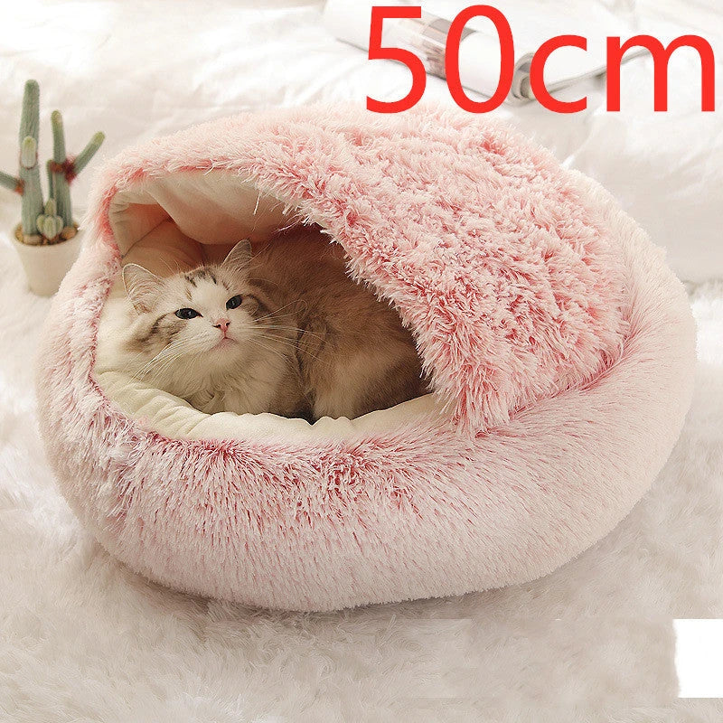 Cozy All-in-One Pet Bed in various colors and sizes, providing a plush and comfortable retreat for cats and dogs