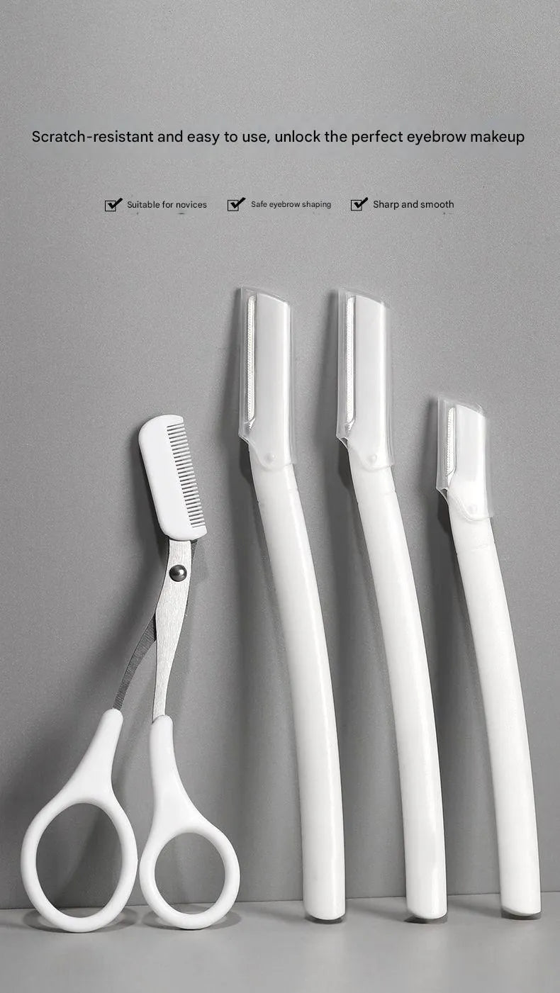 Eyebrow trimmer kit with safety blade for precise brow grooming