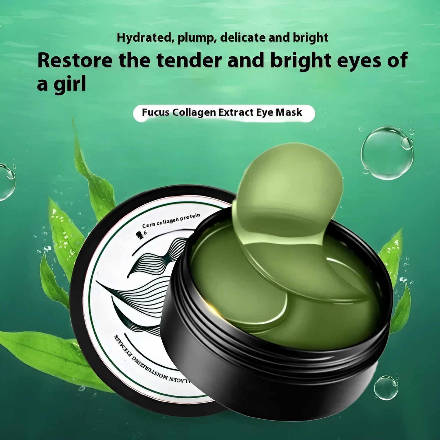 Pack of 60 seaweed collagen essence eye masks in sheet form for moisturising