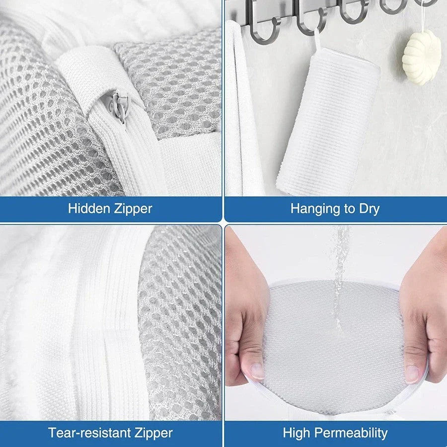 Premium laundry bag designed to protect shoes and delicate clothes from deformation and color transfer during the wash cycle