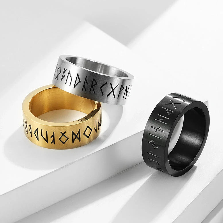 Stylish titanium steel matte brushed unisex ring in steel, gold, and black colors