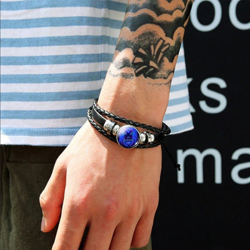 Zodiac Constellation Bracelet in Braided Design for Men, Women, and Kids