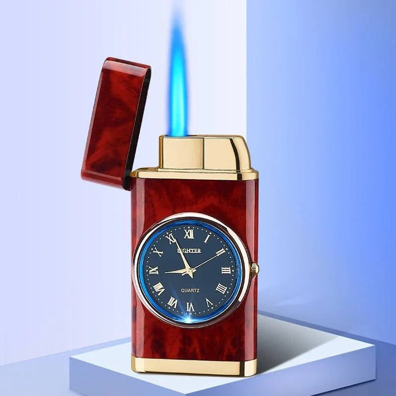 Multipurpose Butane Lighter and Wrist Watch Combo with Adjustable Flame, Durable Construction, and Stylish Design