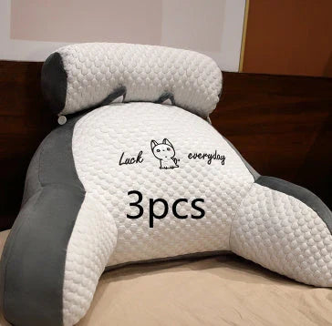 A cozy lumbar support cushion with a soft, breathable design for comfortable back and posture support