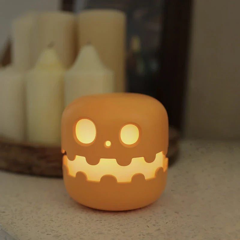 Cozy Pumpkin LED Lamp with soothing silicone design, creating a warm, inviting glow for bedrooms, living rooms, and more