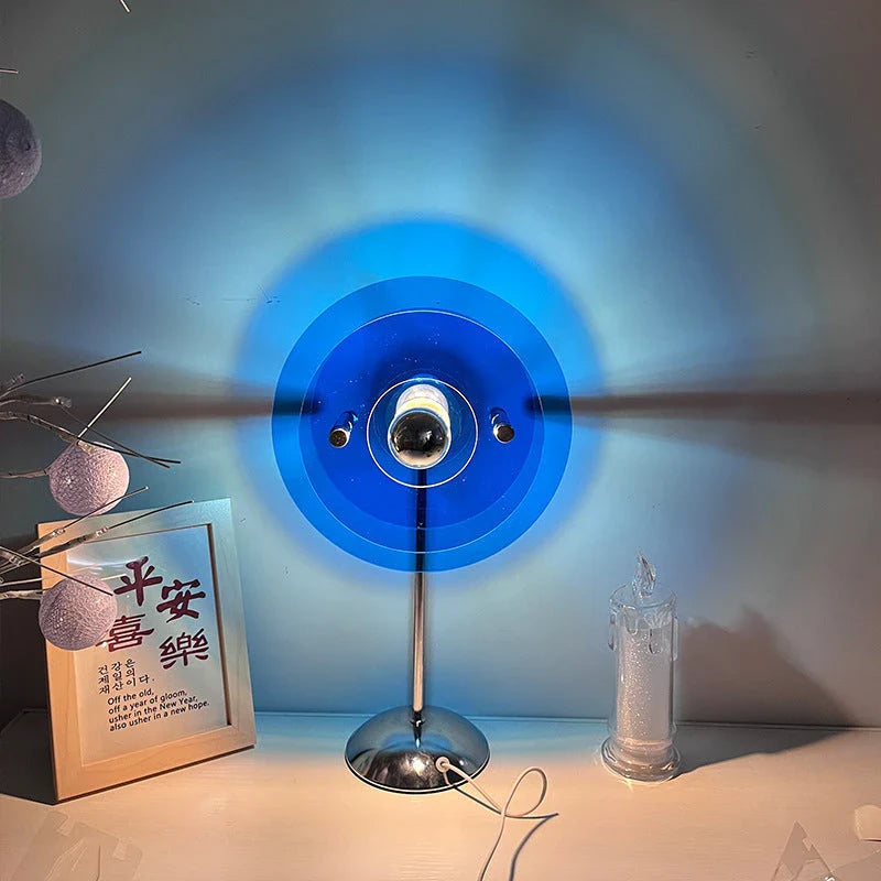 Stylish USB-powered bedside table lamp with cracked glass shade for creating a cozy, romantic ambiance in the bedroom