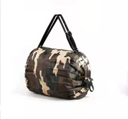 Foldable tote bag made of durable 210D Oxford cloth, featuring various stylish color patterns for versatile use