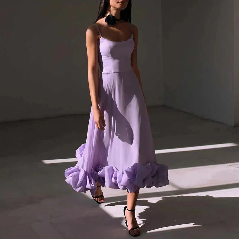 Elegant chiffon skirt with three-dimensional floral design, available in a range of classic UK colours
