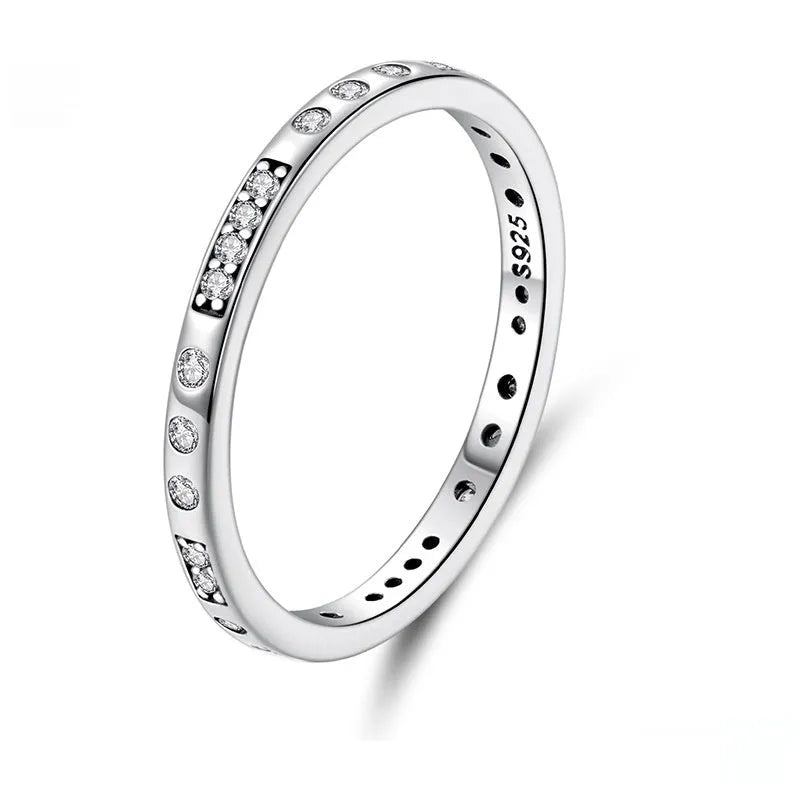 Silver alloy Moss Password I Love You ring with oxidised black finish, shown in size 7 on a model finger.