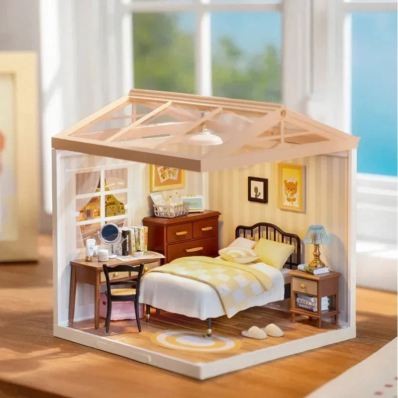Robotime Rolife DIY Miniature Cafe Building Kit with ambient light set
