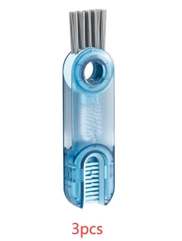 Premium 3-in-1 Cleaning Brush Set with Spiral Brush, Bevel Corner Brush, and Sponge for Cleaning Bottles, Cups, Straws, and More