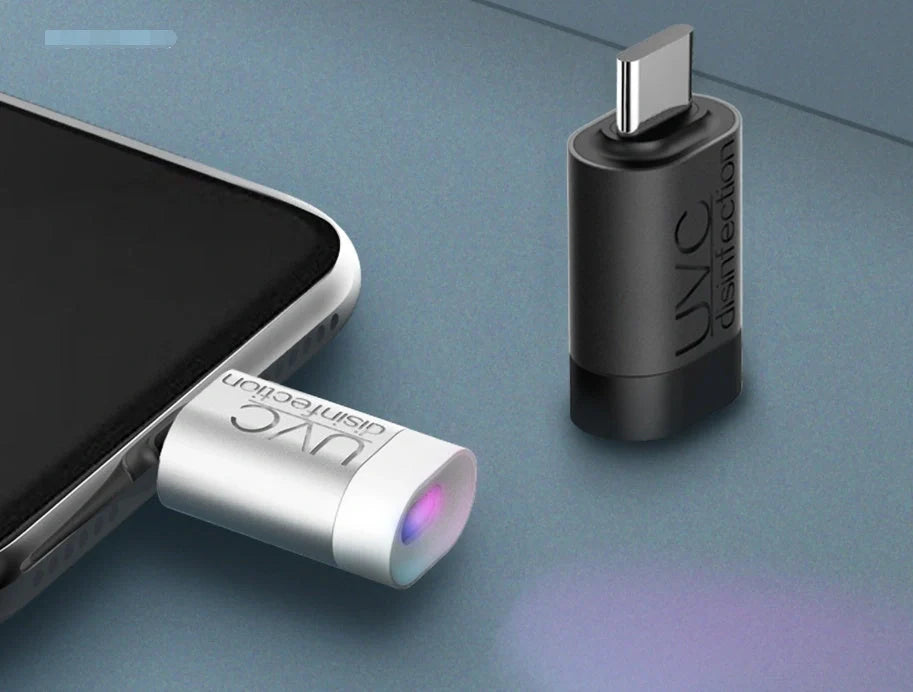 Portable UVC disinfection light for mobile phones and small personal items