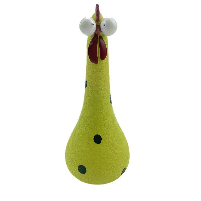 Colorful chicken garden statues made of high-quality resin, perfect for adding whimsical charm to your outdoor or indoor decor
