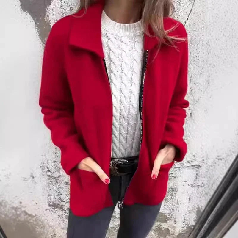 A stylish zipped jacket with a contemporary lapel design, multiple pockets, and a selection of timeless colour options.