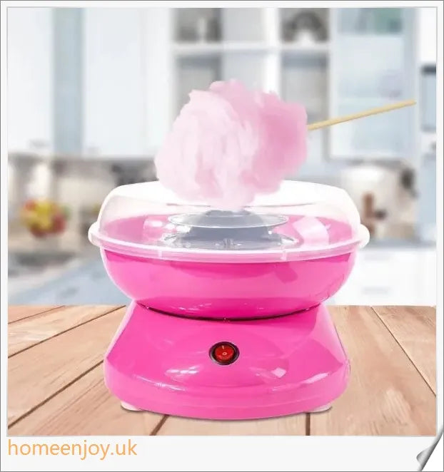 A cotton candy maker in various colours, capable of quickly and effortlessly producing fluffy, delectable cotton candy treats.