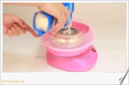 A cotton candy maker in various colours, capable of quickly and effortlessly producing fluffy, delectable cotton candy treats.