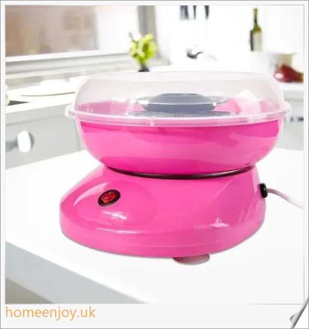 A cotton candy maker in various colours, capable of quickly and effortlessly producing fluffy, delectable cotton candy treats.