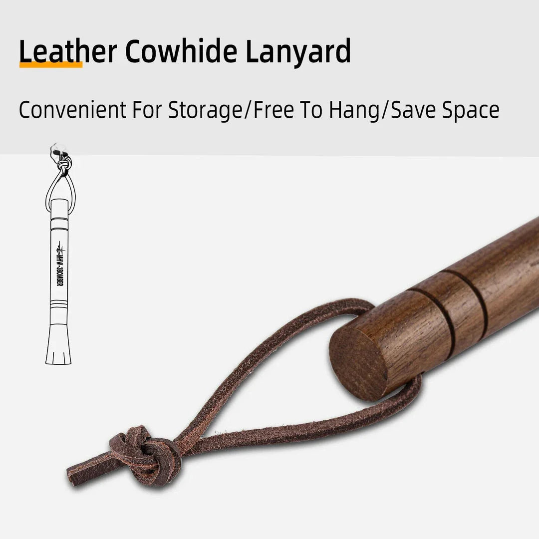 A natural fibre coffee grinder cleaning brush with a wooden handle, designed to safely remove coffee residue and maintain equipment performance.