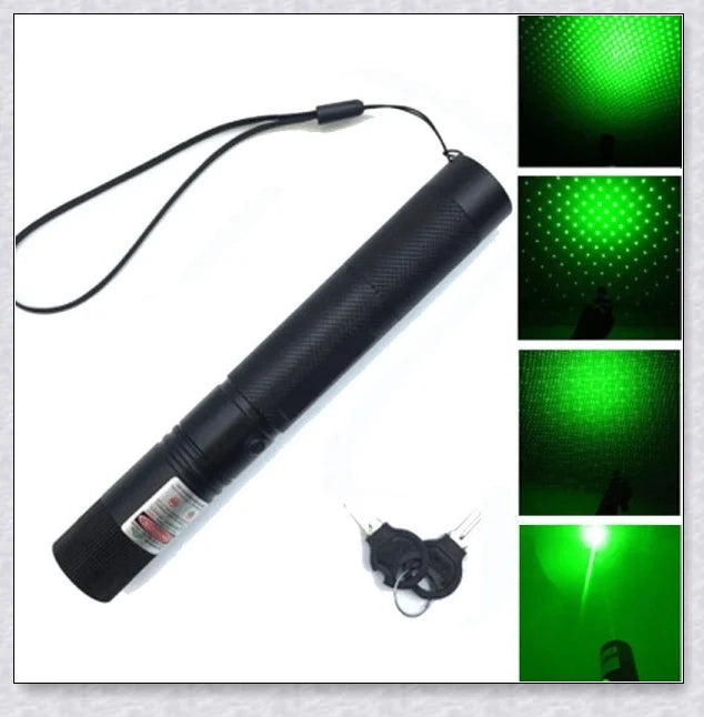 Military-Grade Green Laser Pointer Pen with High-Powered Green Laser Beam and Adjustable 'Starlight' Mode