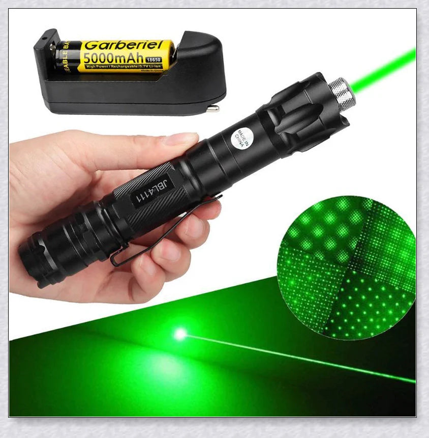 Military-Grade Green Laser Pointer Pen with High-Powered Green Laser Beam and Adjustable 'Starlight' Mode