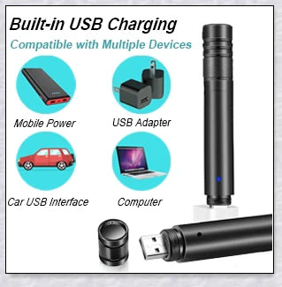 Military-Grade Green Laser Pointer Pen with High-Powered Green Laser Beam and Adjustable 'Starlight' Mode