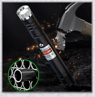 Military-Grade Green Laser Pointer Pen with High-Powered Green Laser Beam and Adjustable 'Starlight' Mode