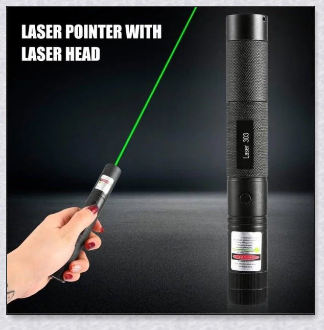 Military-Grade Green Laser Pointer Pen with High-Powered Green Laser Beam and Adjustable 'Starlight' Mode