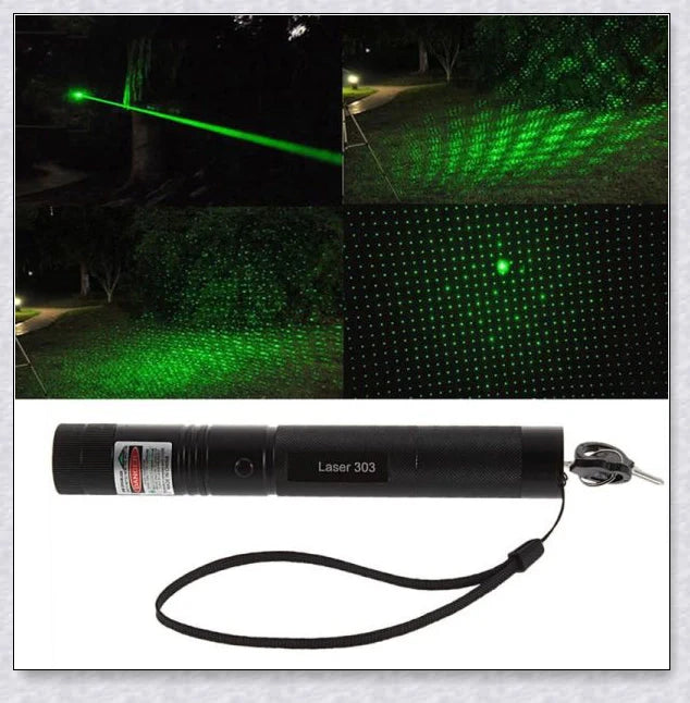 Military-Grade Green Laser Pointer Pen with High-Powered Green Laser Beam and Adjustable 'Starlight' Mode