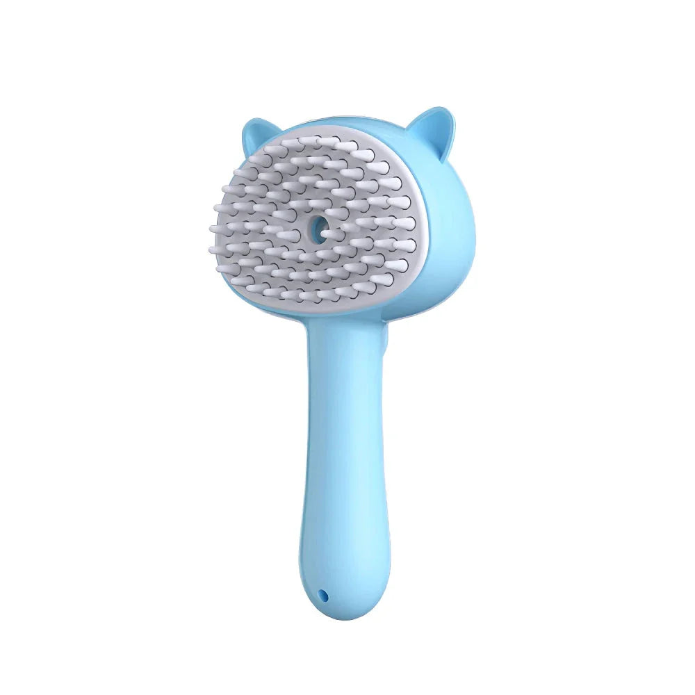 3-in-1 pet grooming electric steamer brush with massage and hair removal comb