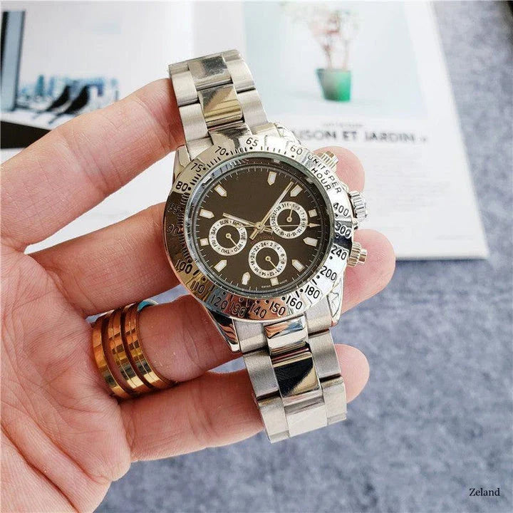 6-pin Automatic Mechanical Watch with calendar display and 24-hour indication, crafted with premium materials for enduring style and performance.