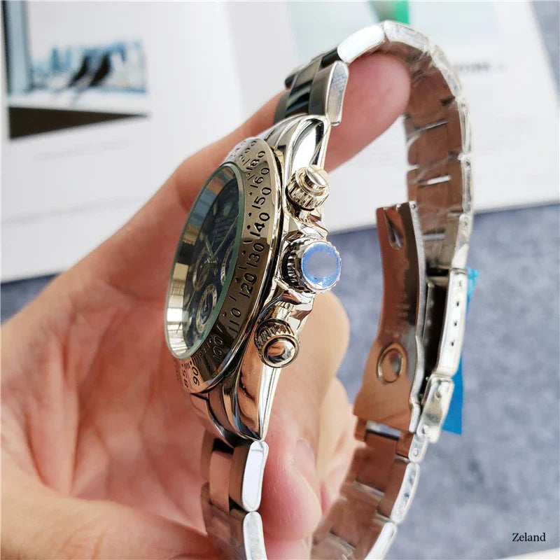 6-pin Automatic Mechanical Watch with calendar display and 24-hour indication, crafted with premium materials for enduring style and performance.