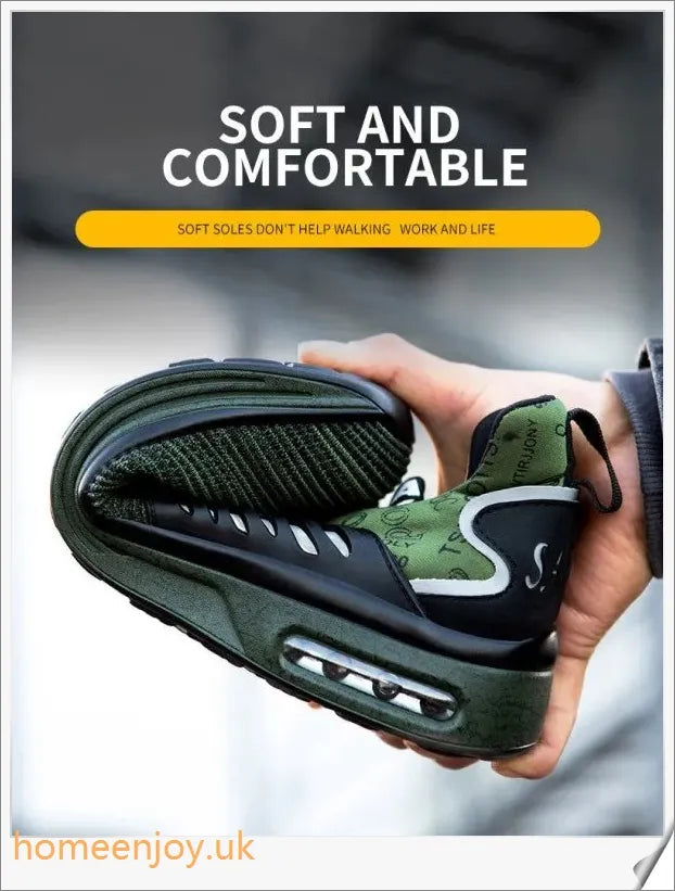 Homeenjoy_UK Air Cushion Shock-Absorbing Steel Toe Safety Shoes