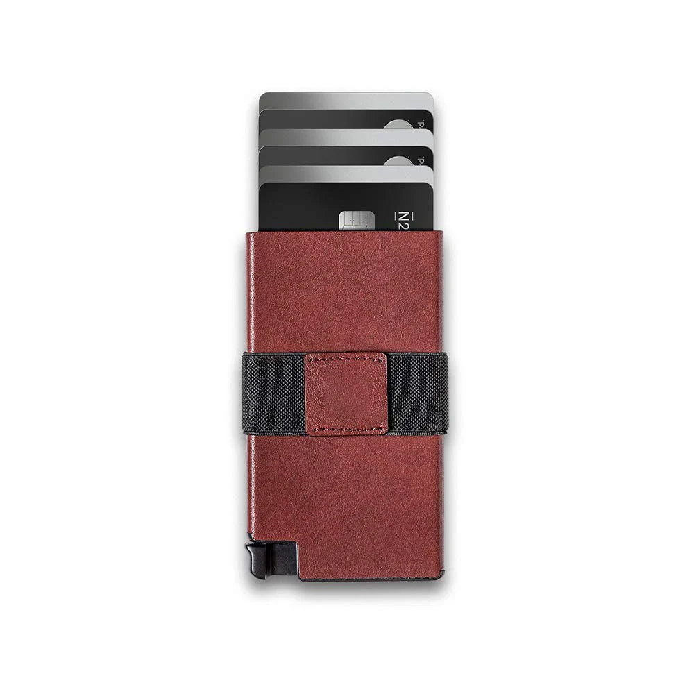 Trendha Men's Anti-theft Brush With Card Holder Top Layer Genuine Leather - Available in Coffee, Navy Blue, Black, and Burgundy