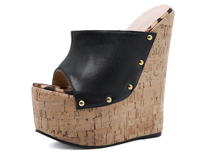 Trendha transparent rivet high-heeled sandals in black, featuring a unique design and premium materials for a stylish and comfortable footwear option.