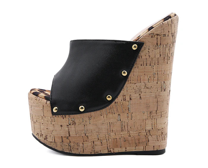 Trendha transparent rivet high-heeled sandals in black, featuring a unique design and premium materials for a stylish and comfortable footwear option.
