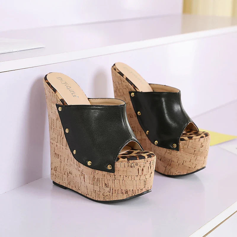 Trendha transparent rivet high-heeled sandals in black, featuring a unique design and premium materials for a stylish and comfortable footwear option.