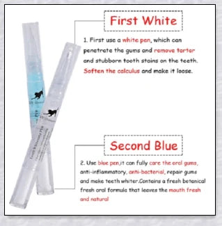 A pet dental care product designed to repair and prevent dental disease in pets, featuring a plant-based formula and a soft-bristle brush.