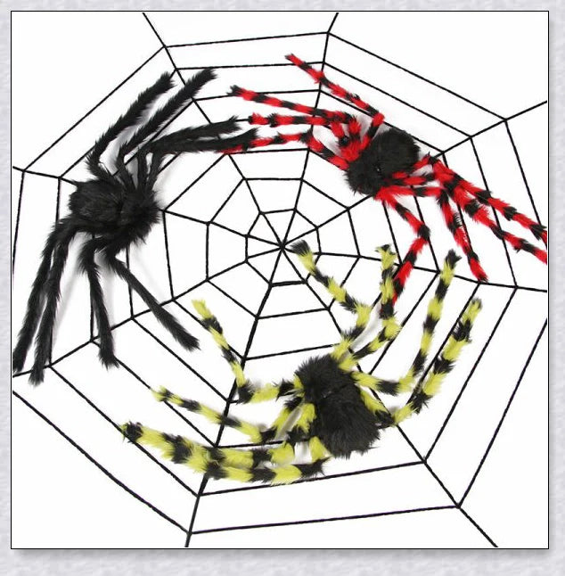 Webby Giant Halloween Spider Web - Massive, stretchy black and white web for creating a spooky, haunting atmosphere