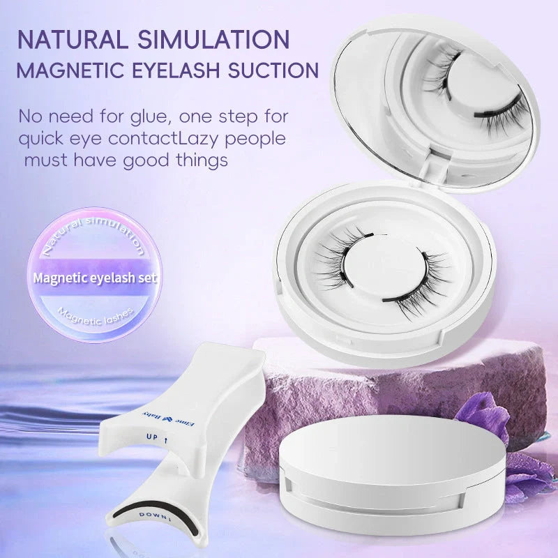 Luxurious magnetic suction false eyelashes in super soft mink hair for a natural look