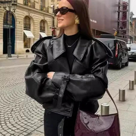 Stylish leather jacket in a range of classic British colours, featuring a unique cropped design and soft, supple material for all-day comfort