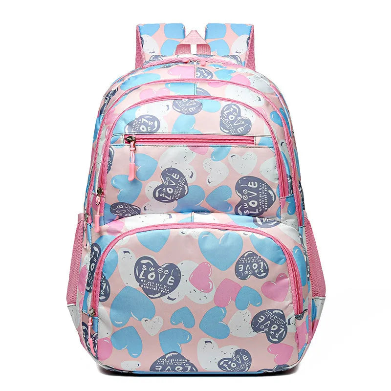 Blue student backpack with air pillow shoulder straps and Oxford cloth exterior