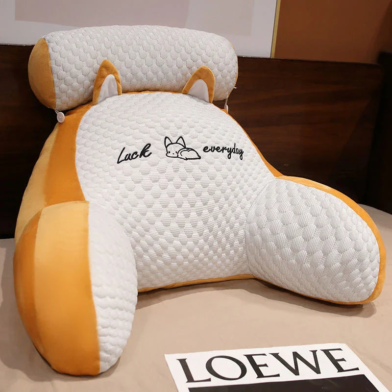 A cozy lumbar support cushion with a soft, breathable design for comfortable back and posture support