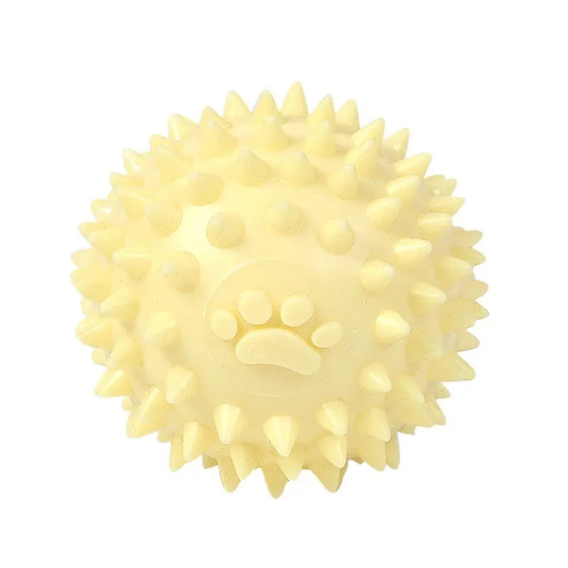TPR dog chewing ball with footprint texture, 6cm diameter, in blue, pink or yellow