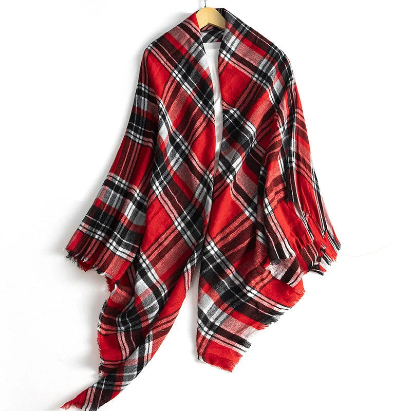 Luxury plus-sized double-sided cashmere-like scarf shawl in various colours