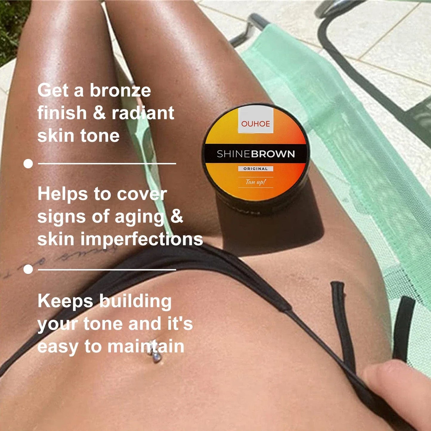 Luxurious tanning gel with aloe vera and wheat extracts for a natural, long-lasting sun-kissed glow