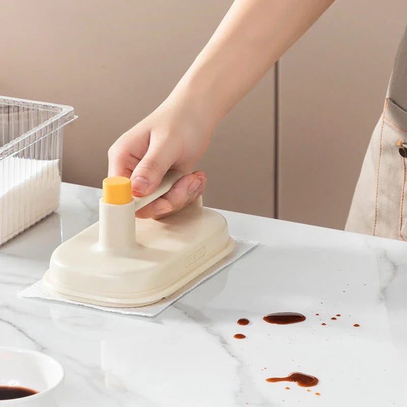 Versatile cleaning brush with disposable pads for effortless home cleaning and maintenance